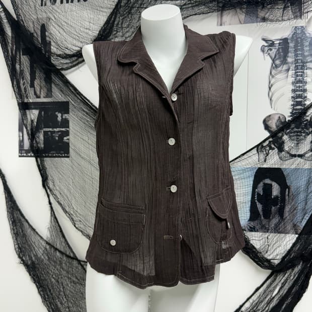 Mori girl mood seethrough vest