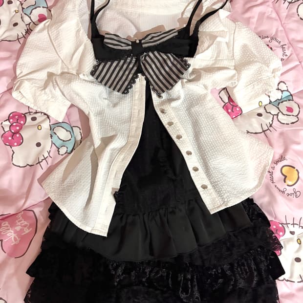 고스로리 블라우스 나시 스커트 세트 셋업