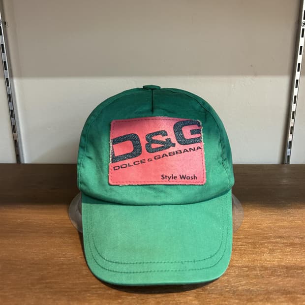 돌체앤가바나 D&G 스타일 워시 로고 캡 그린