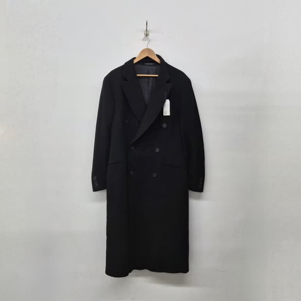 아르마니 블랙 더블 롱코트 남여공용 L
