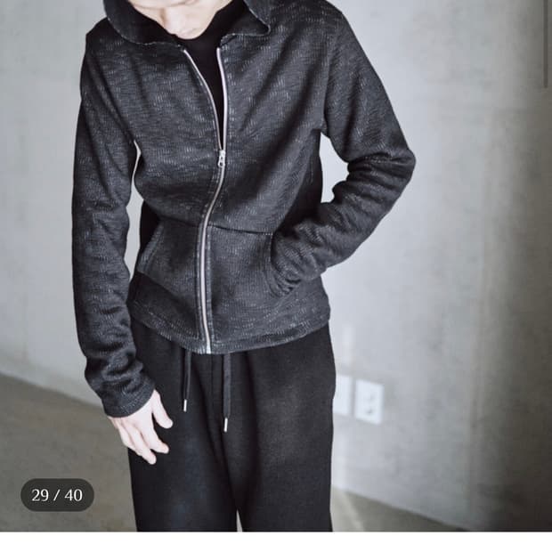 [2]Mono prive textured hoodie zip black