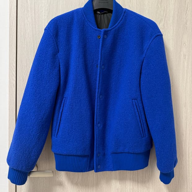 자라 울100 바시티 블루종  블루 M