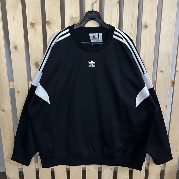 (2XL) 아디다스 미드로고 블랙 맨투맨