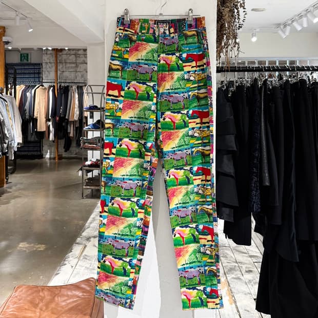 베르사체 진스 쿠튀르 90s 멀티컬러 홀스 코듀로이 팬츠