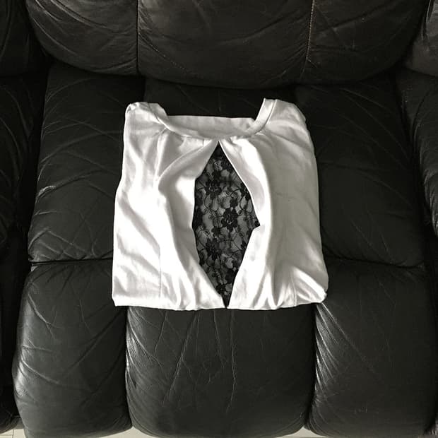 back lace detail top