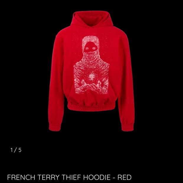 에모스탠스클럽 FRENCH TERRY THIEF HOODIE - RED 