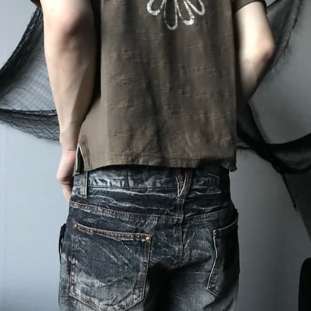 Punk eyelet detailed shorts