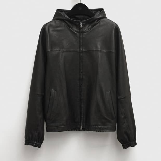 유스 레더 후드 점퍼