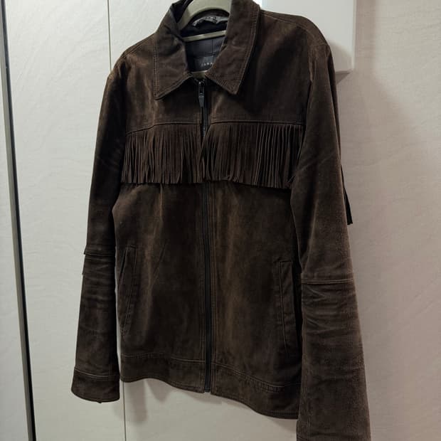 자라 리얼 스웨이드 프린지 자켓