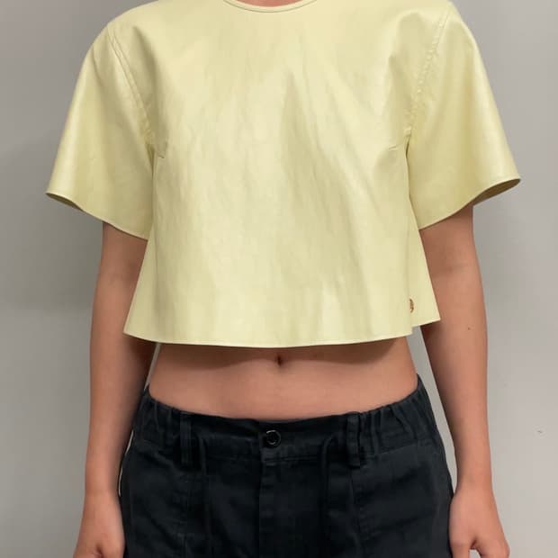 RECTO 페이크 레더 반팔 S size