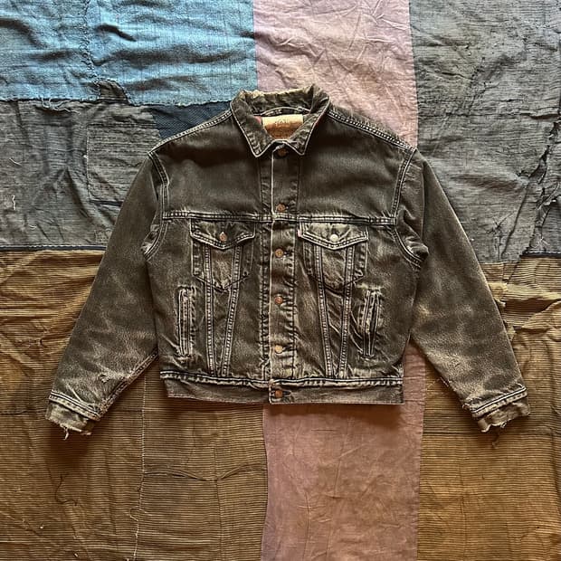 90s USA 빈티지 리바이스 블랙 데님 자켓