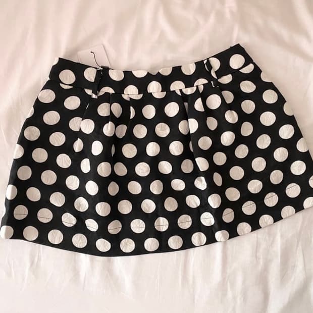 dot mini skirt