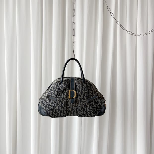 디올 더블 새들 보울러 토트백