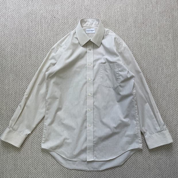 Courreges 꾸레쥬 베이지 카라 셔츠 