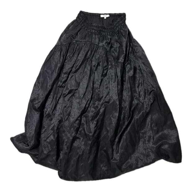 elasticated-waist gathered midi skirt  