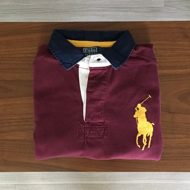 폴로 빅포니 긴팔 럭비티 버건디