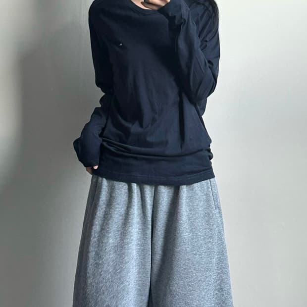 타미힐피거 자수로고 네이비 롱 슬리브 긴팔티