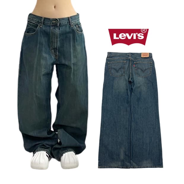 리바이스 00s 559 새깅 워싱 스케이터 와이드 데님팬츠