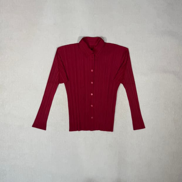 Pleats Please Red Cardigan