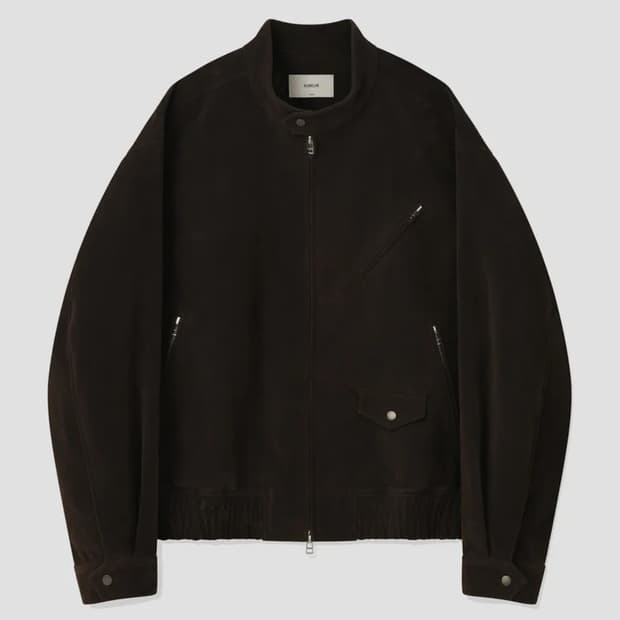 키뮤어 스웨이드 바이커 자켓_브라운