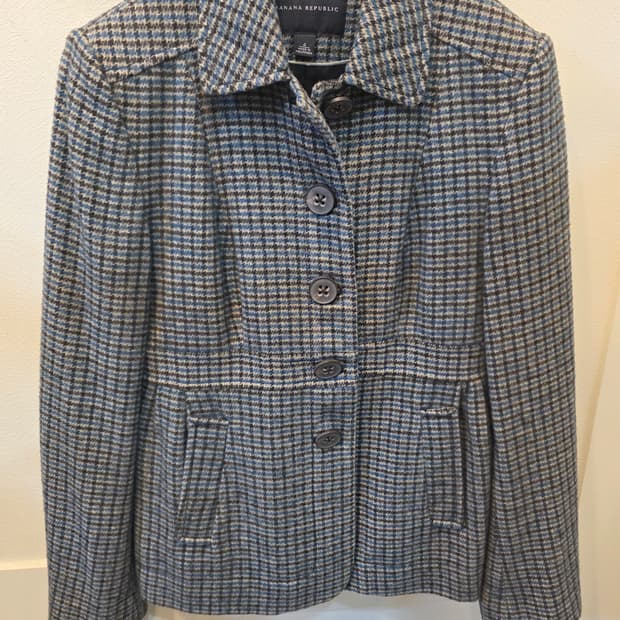 바나나리퍼블릭 체크 패턴 자켓 4사이즈