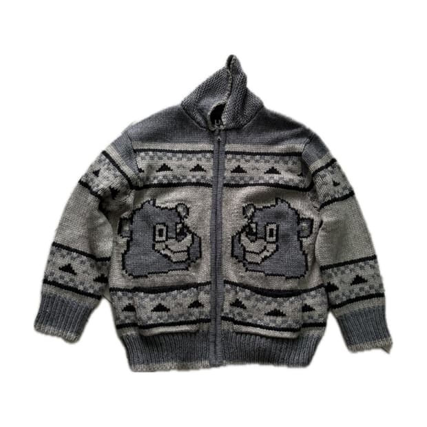 lmc 베어 니트 집업