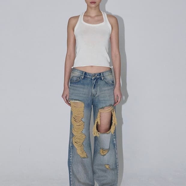 (구해요) 이네기 Aged Distressed Denim Pants(S)