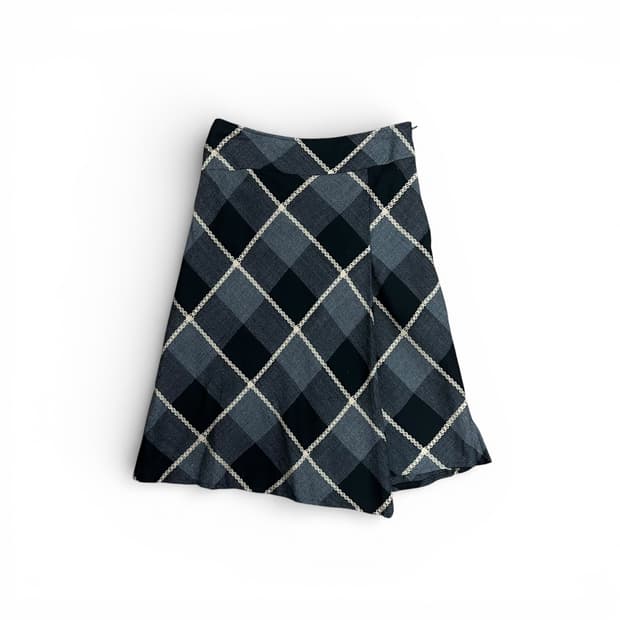 Slim Fit Check Midi Skirt