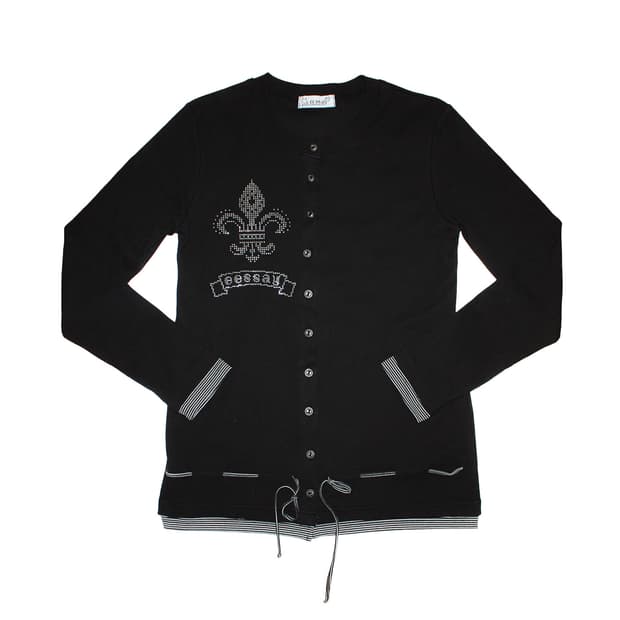 eessay 에세이 리본 가디건 블랙