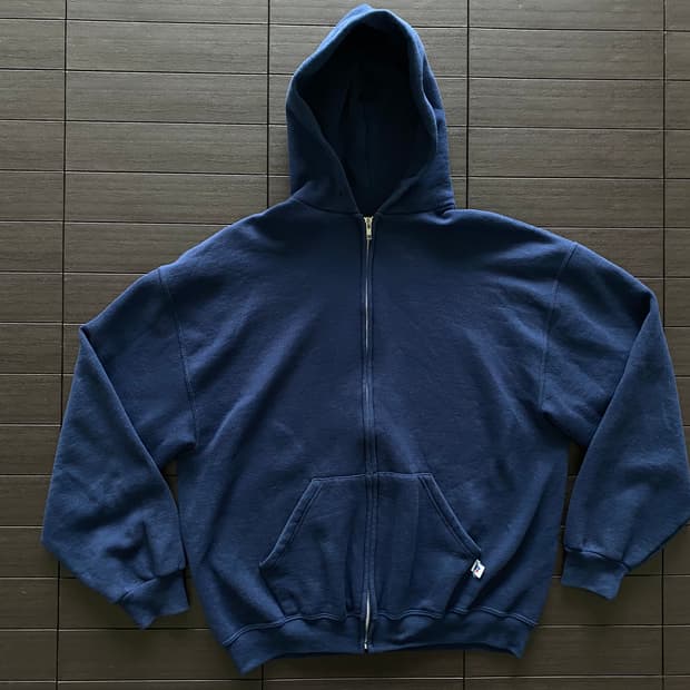 (L) 00s 빈티지 러셀 후드집업 네이비