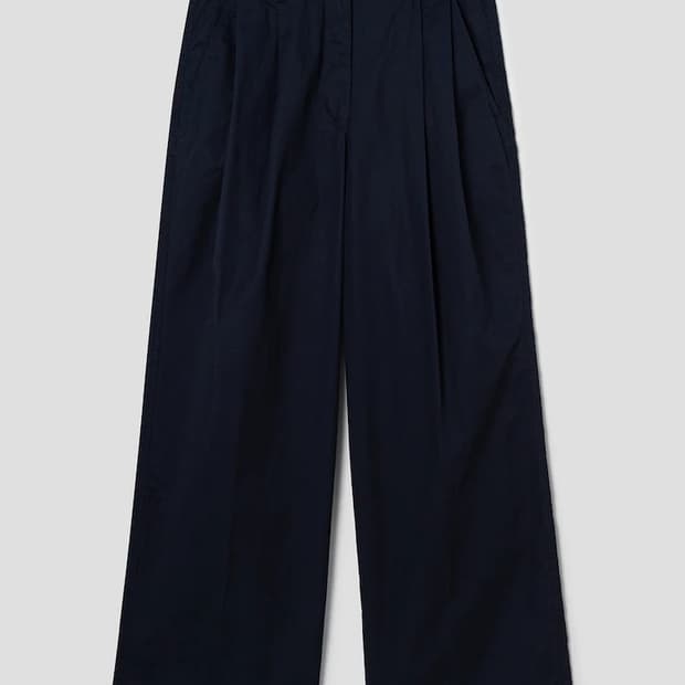 에잇세컨즈 코튼 투턱 캐주얼 팬츠 - 네이비