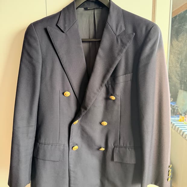 폴로 네이비 금장 더블 자켓 L