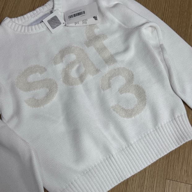 사파리스팟 1/2 니트 화이트 새상품