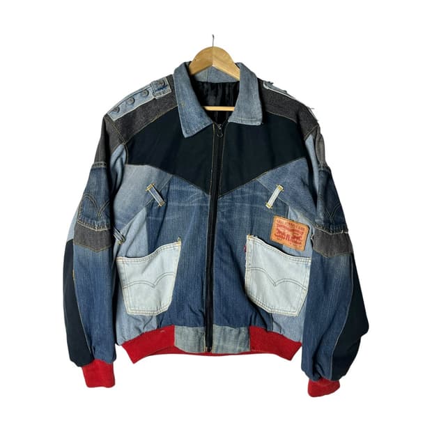 [Levi's] 빈티지 패치워크 리메이크 데님 커스텀 자켓