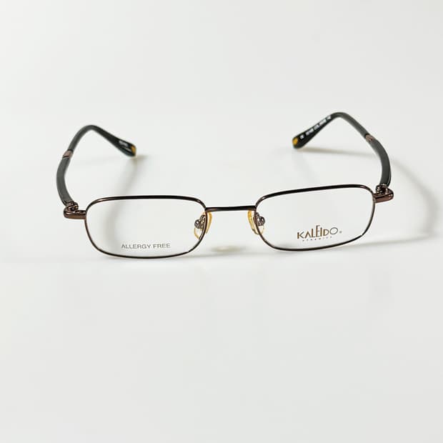KALEIDO 슬림 스퀘어 메탈 프레임 빈티지 안경