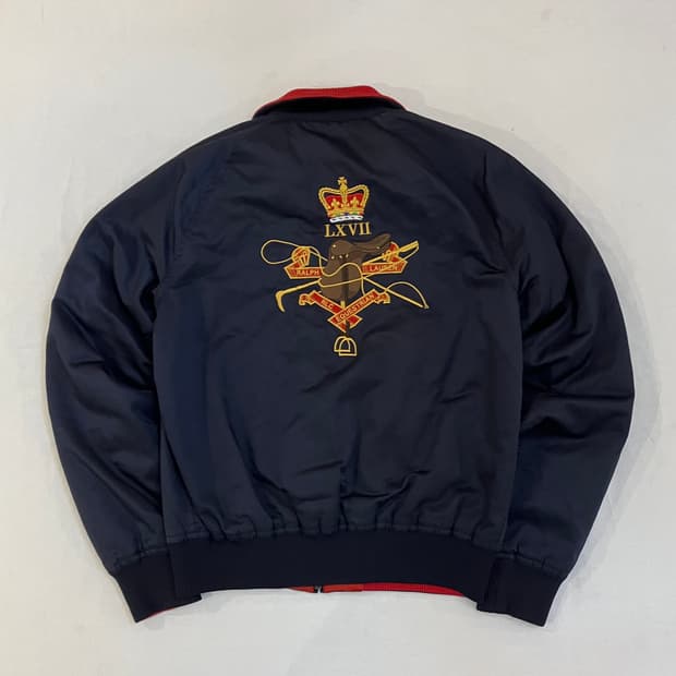 폴로 랄프로렌 치프키프 금장 사틴 봄버자켓 네이비