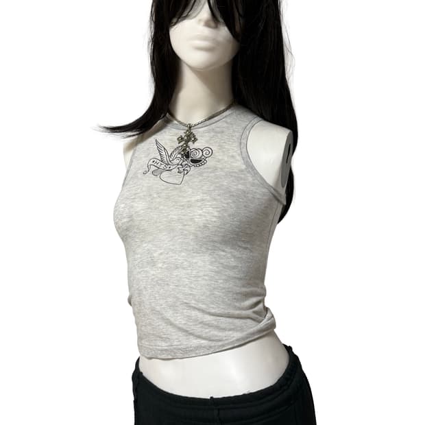 히스테릭 미니 그레이 슬리브리스