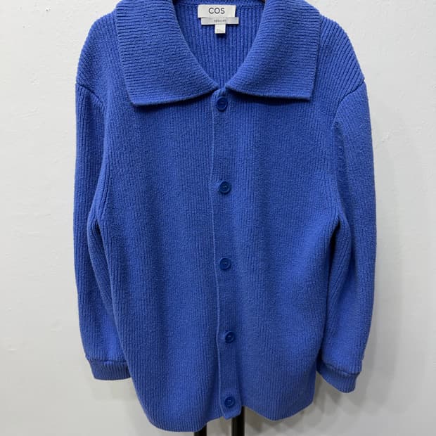 정품) COS 코스 남성 블루 니트 가디건 S