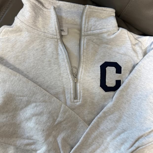 커버낫 로고 오트밀 반집업 S