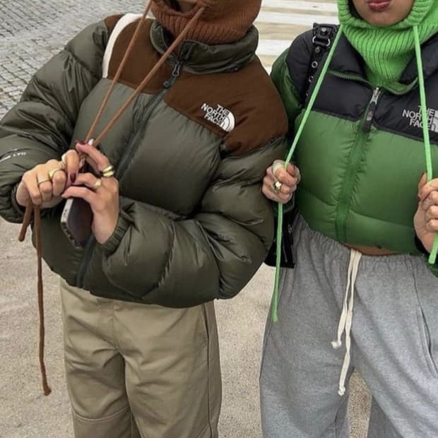 노스페이스 카키브라운 눕시