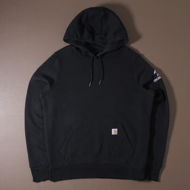 Carhartt 칼하트 블랙 기모 워크 후드티 