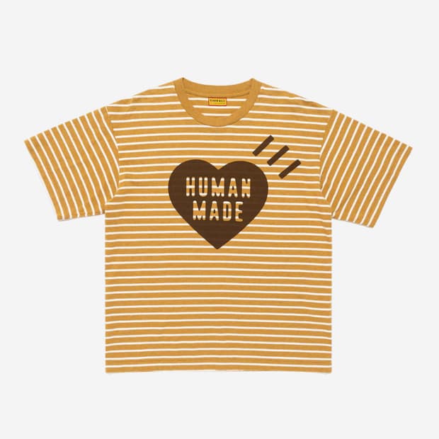 휴먼메이드 하트 스트라이프 티셔츠 (베이지)