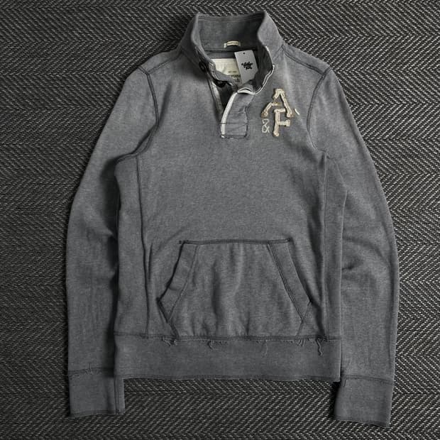 00s 아베크롬비 y2k 빈티지 하프 버튼 스웻 셔츠o 3693