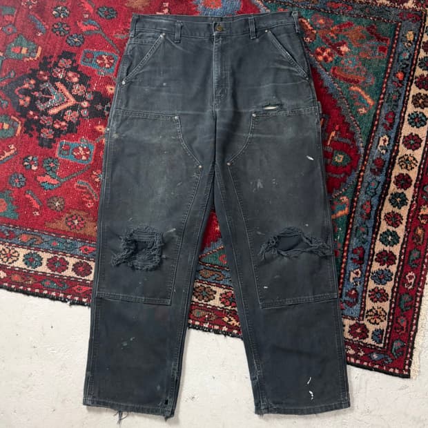*RARE* OG 칼하트 B136 더블니 블랙 칼하트 썩블니 하드페이딩