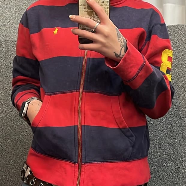 polo hooded zip-up