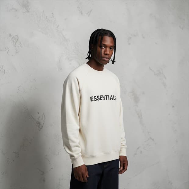 L/ 피어오브갓 에센셜 프론트 로고 맨투맨