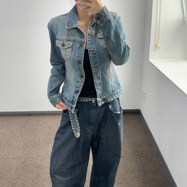 Levis 리바이스 투 포켓 워싱 데님 자켓