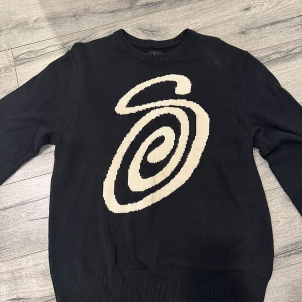 스투시 컬리 S 니트 블랙 XL