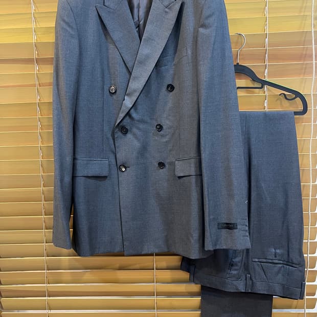 캘빈클라인  남성 그레이 울정장셋업 울자켓 울팬츠