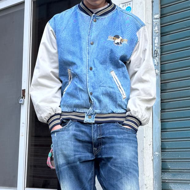 Dickies 데님 바시티자켓